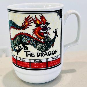 Dragon Year Symbol Tea Cup Mug Astrology Chinese Zodiac Water Fire Wood Earth